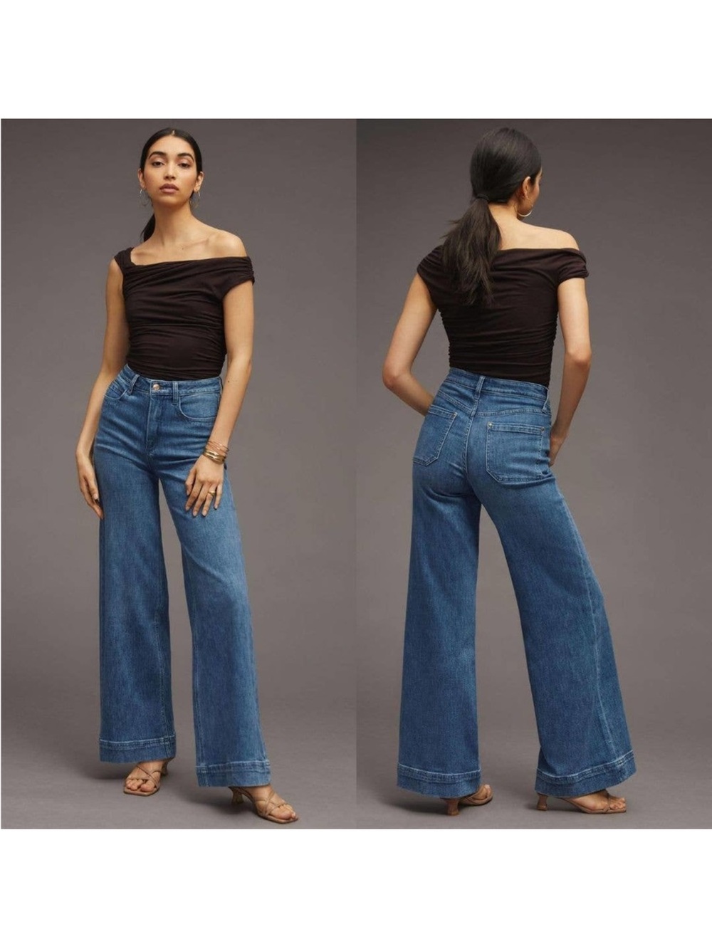 Anthropologie Maeve The Jada High Rise Wide Leg Denim Jeans